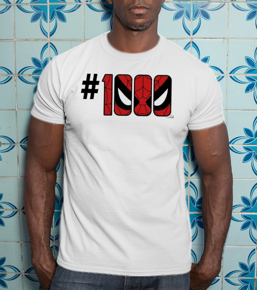 #1000 Spider Man Mask Red Web T-Shirt