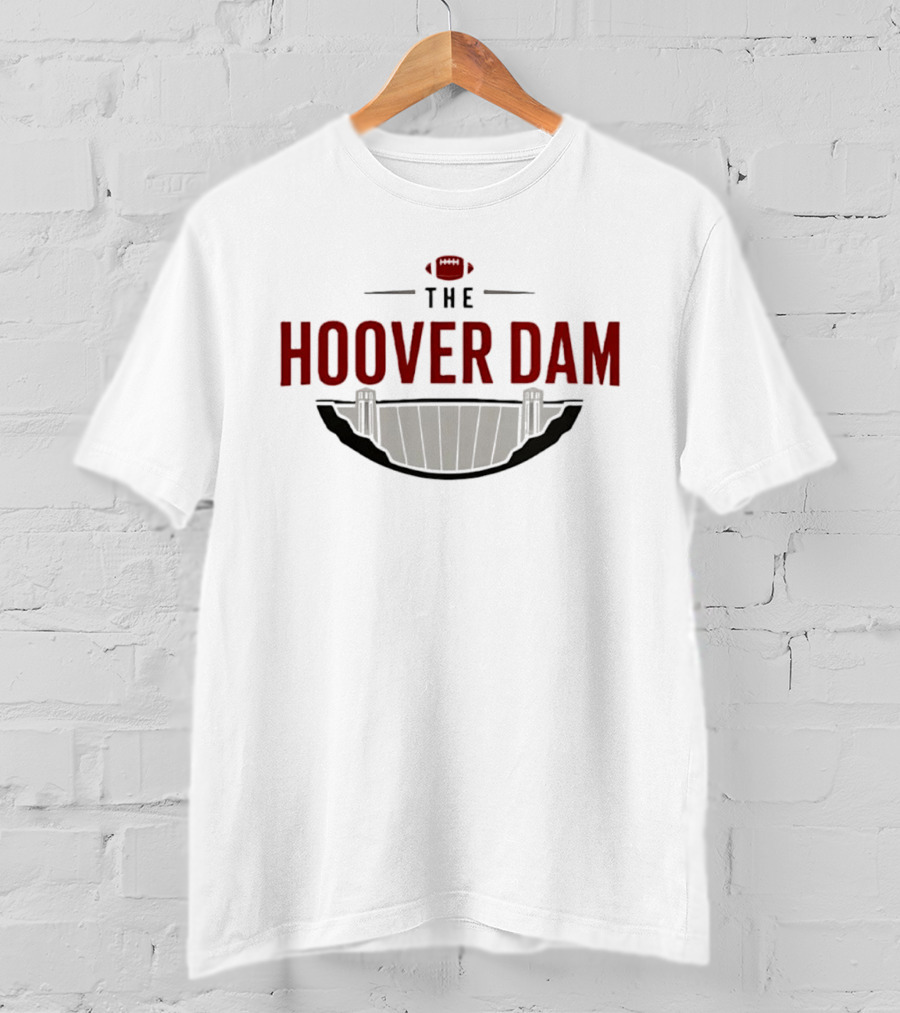 Hoover Dam Football Logo Parody With Dam Illustration And Football T-Shirt