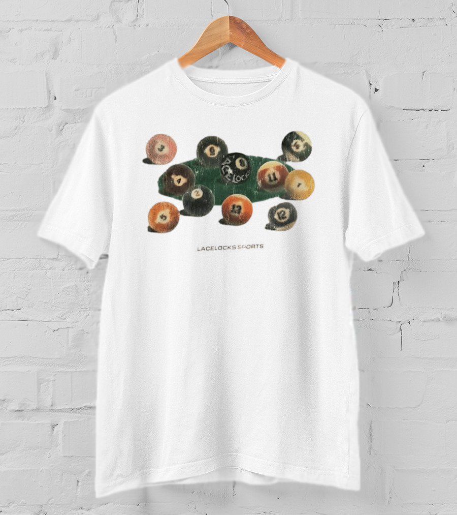 Lacelocks Sports Distressed Numbered Billiard Pool Balls T-Shirt