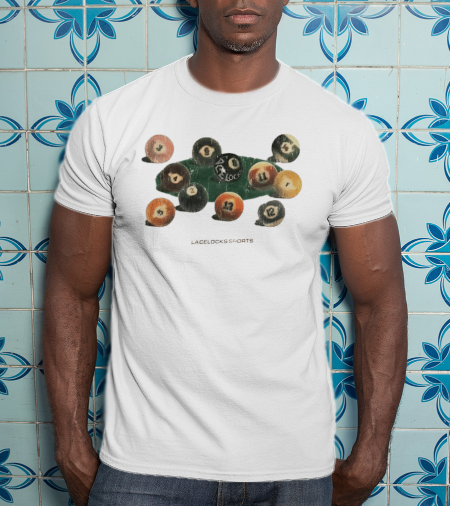 Lacelocks Sports Distressed Numbered Billiard Pool Balls T-Shirt