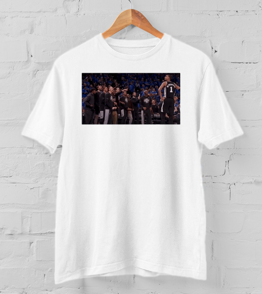 Victor Wembanyama Cold Celebration Against OKC In Black Jersey T-Shirt