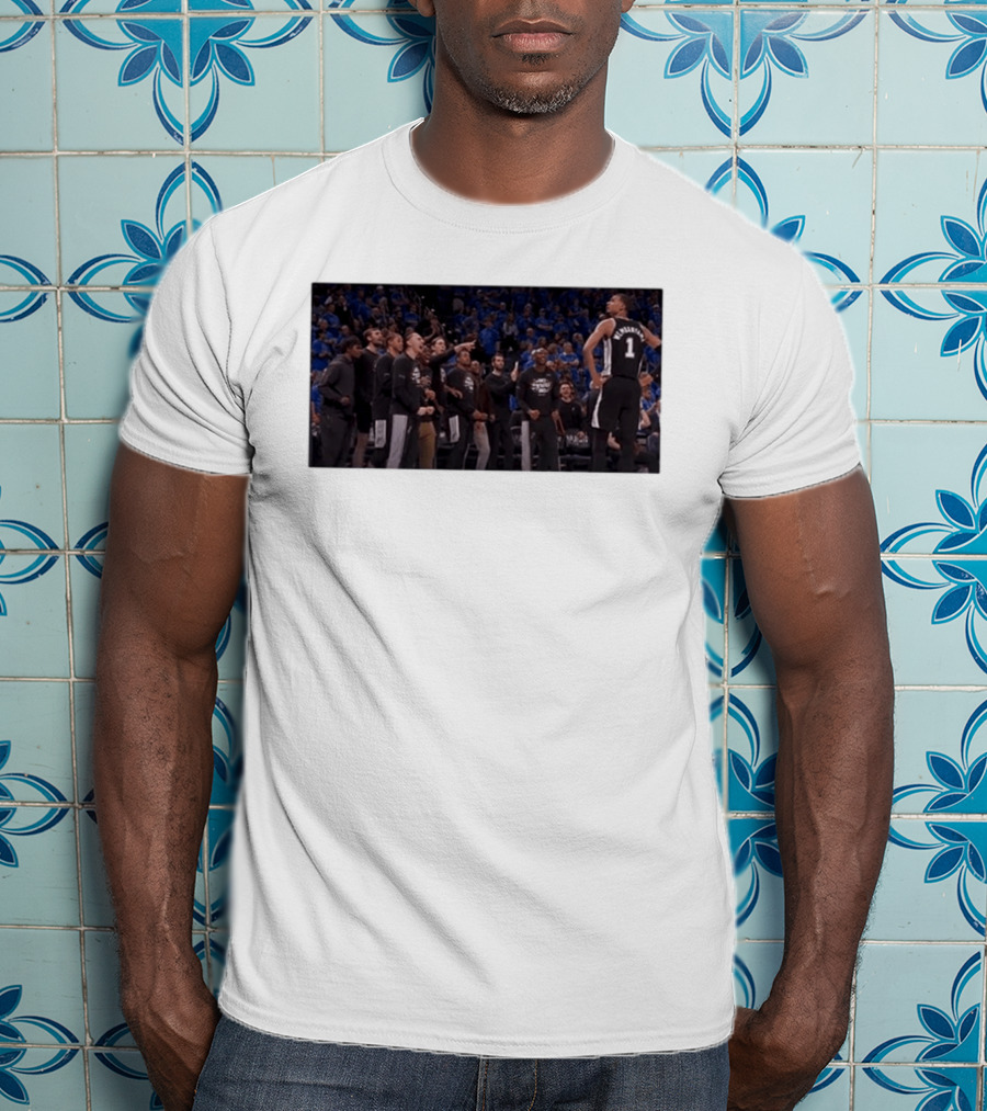 Victor Wembanyama Cold Celebration Against OKC In Black Jersey T-Shirt