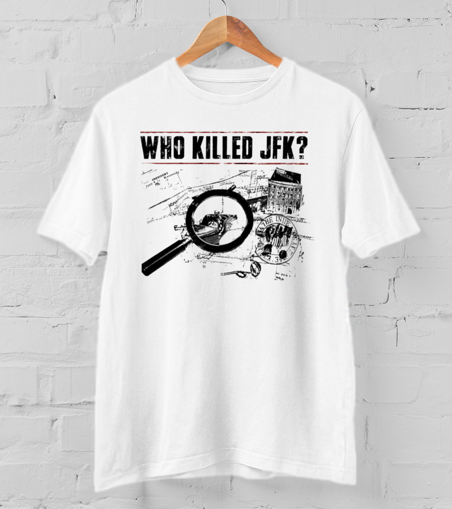 Who Killed JFK Investigation Files Magnifying Glass Blueprint T-Shirt