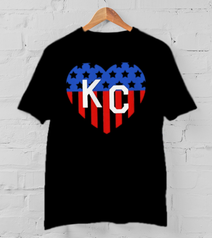 USA Stars Stripes Heart KC Kansas City T-Shirt
