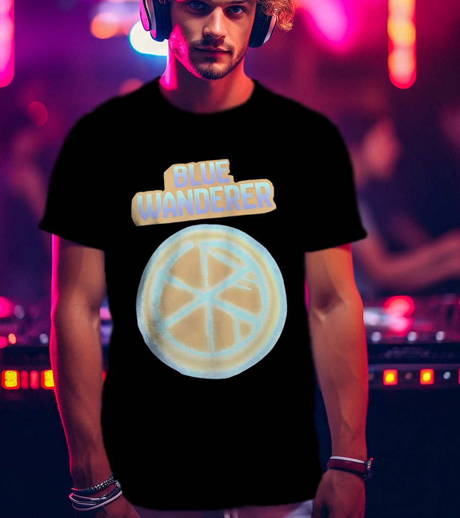Blue Wanderer Basketball Neon Glow Circle T-Shirt