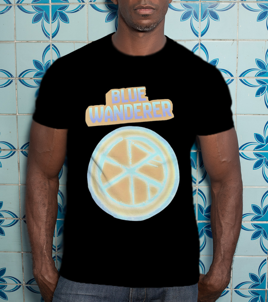 Blue Wanderer Basketball Neon Glow Circle T-Shirt