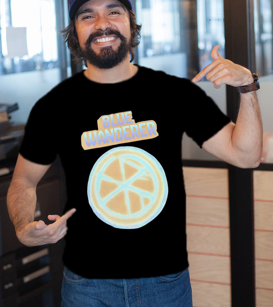 Blue Wanderer Basketball Neon Glow Circle T-Shirt