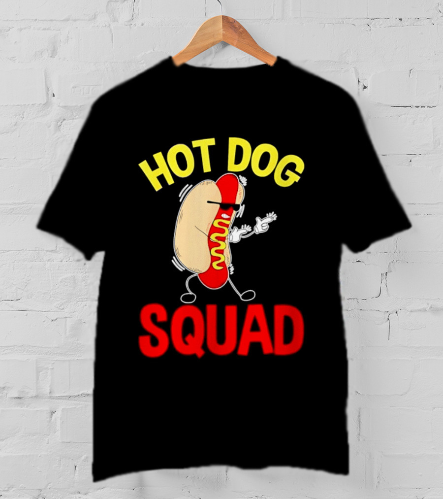 Hot Dog Squad Funny Cartoon Mustard Enthusiasts T-Shirt