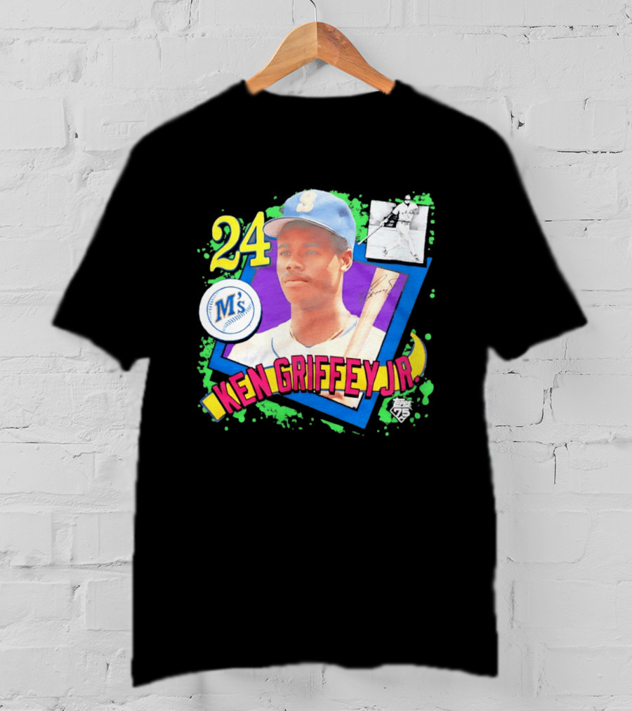 24 Ken Griffey Jr Seattle Mariners M's Topps 75 Remix Graffiti T-Shirt