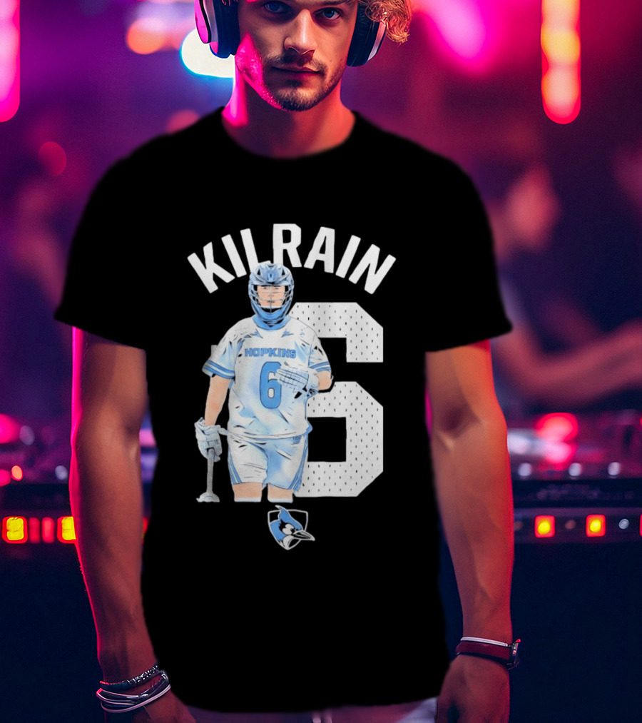 Kilrain 6 Hopkins Lacrosse Player With Blue Jay T-Shirt