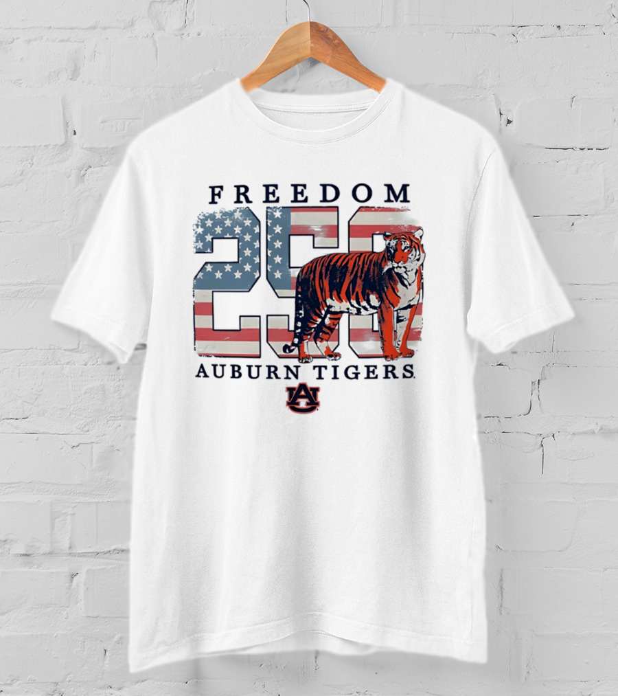Freedom 250 Auburn Tigers Americana Flag Tiger T-Shirt