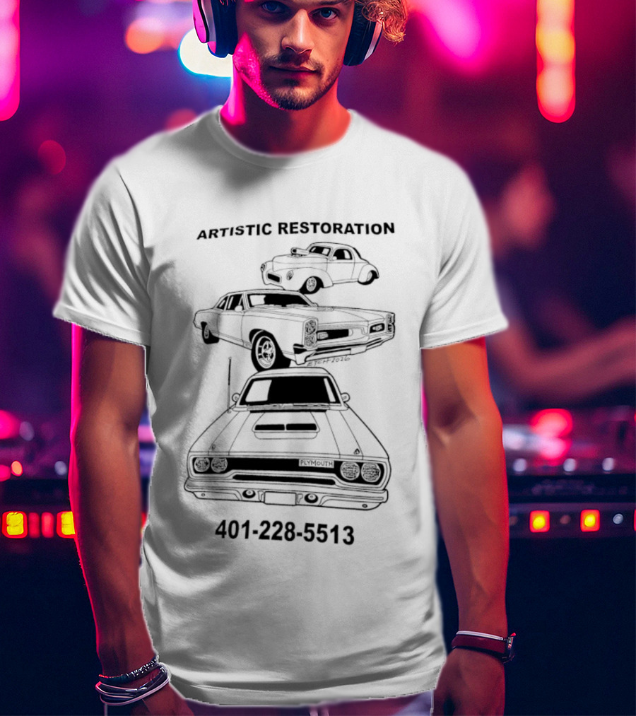 Brandy Melville Artistic Restoration Classic Car Illustration 401 226 5513 T-Shirt