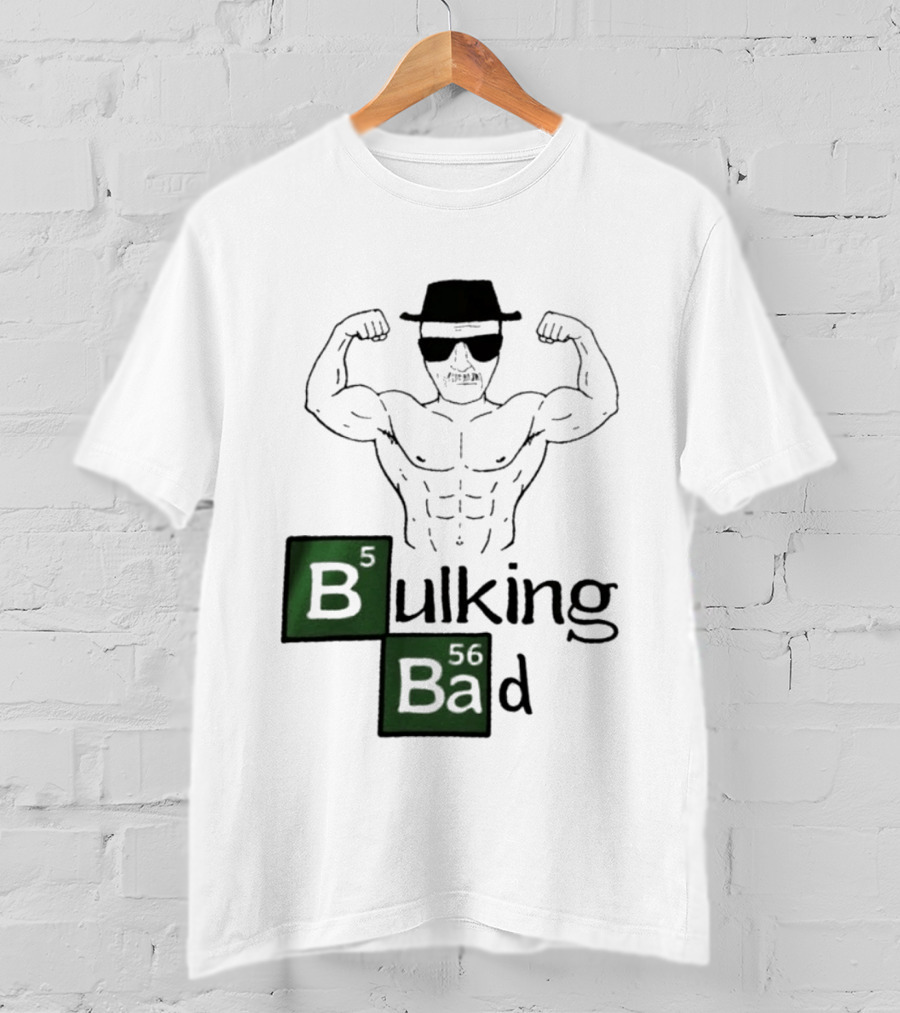 Bulking Bad Walter White Muscular Gym Periodic Table T-Shirt