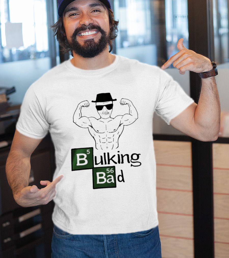 Bulking Bad Walter White Muscular Gym Periodic Table T-Shirt