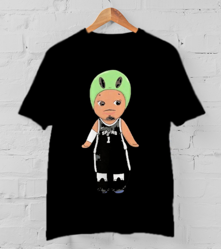 Victor Wembanyama Spurs Alien Chibi Basketball T-Shirt