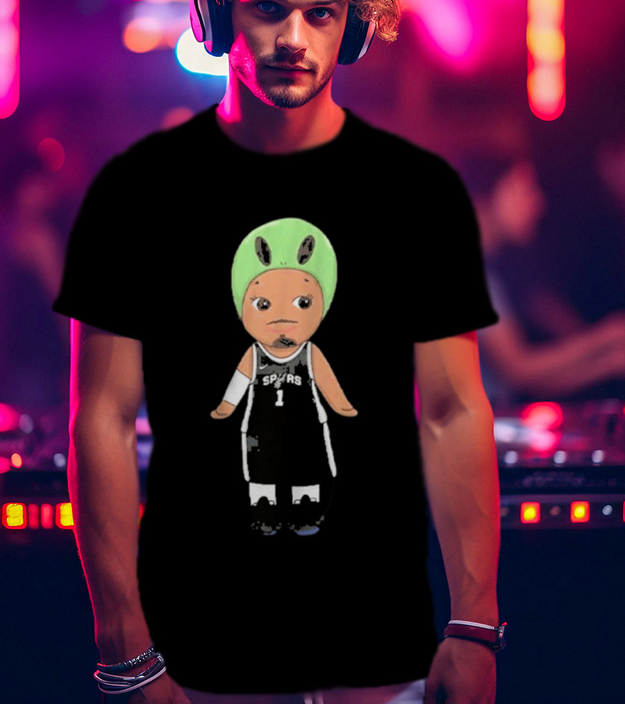 Victor Wembanyama Spurs Alien Chibi Basketball T-Shirt