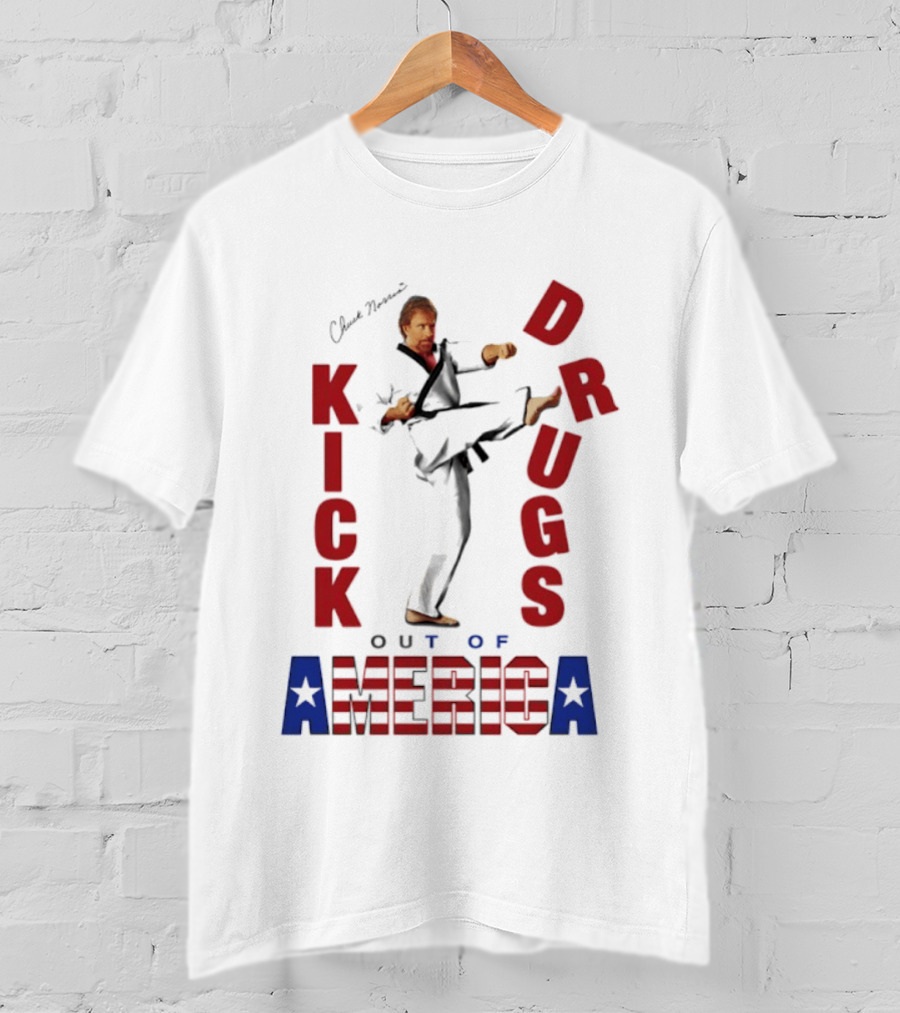 Chuck Norris Kick Drugs Out Of America T-Shirt