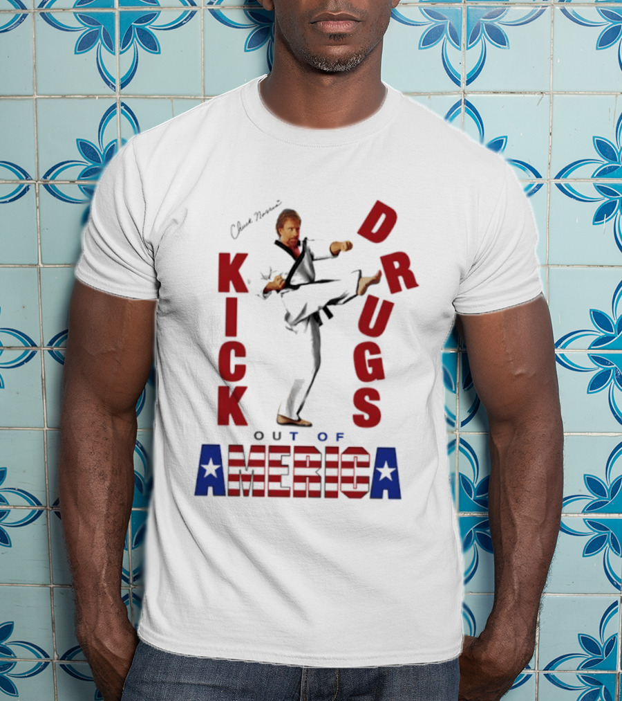 Chuck Norris Kick Drugs Out Of America T-Shirt