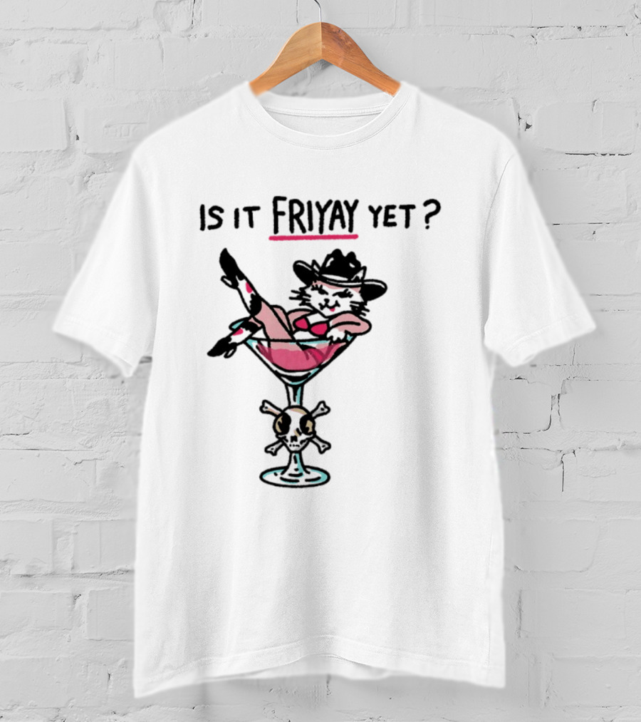 Is It Friyay Yet Cowboy Catwoman Cartoon T-Shirt
