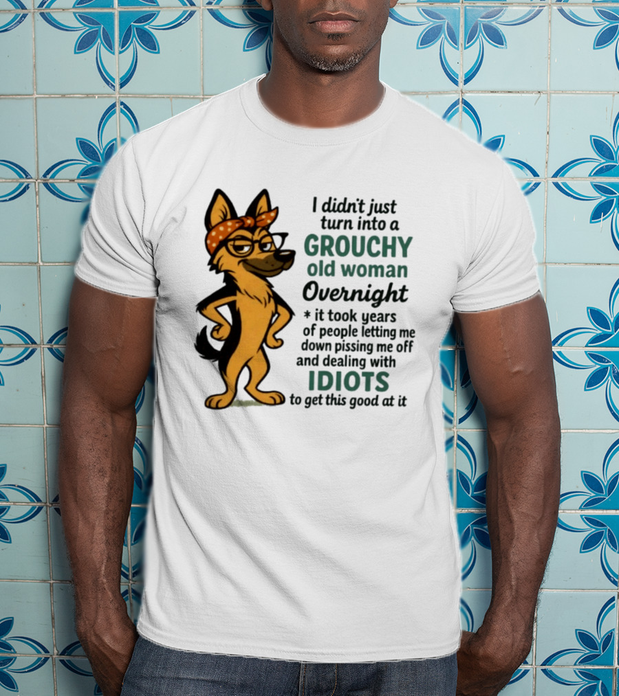 I Didn't Just Turn Into A Grouchy Old Woman German Shepherd Overnight Dealing With Idiots T-Shirt