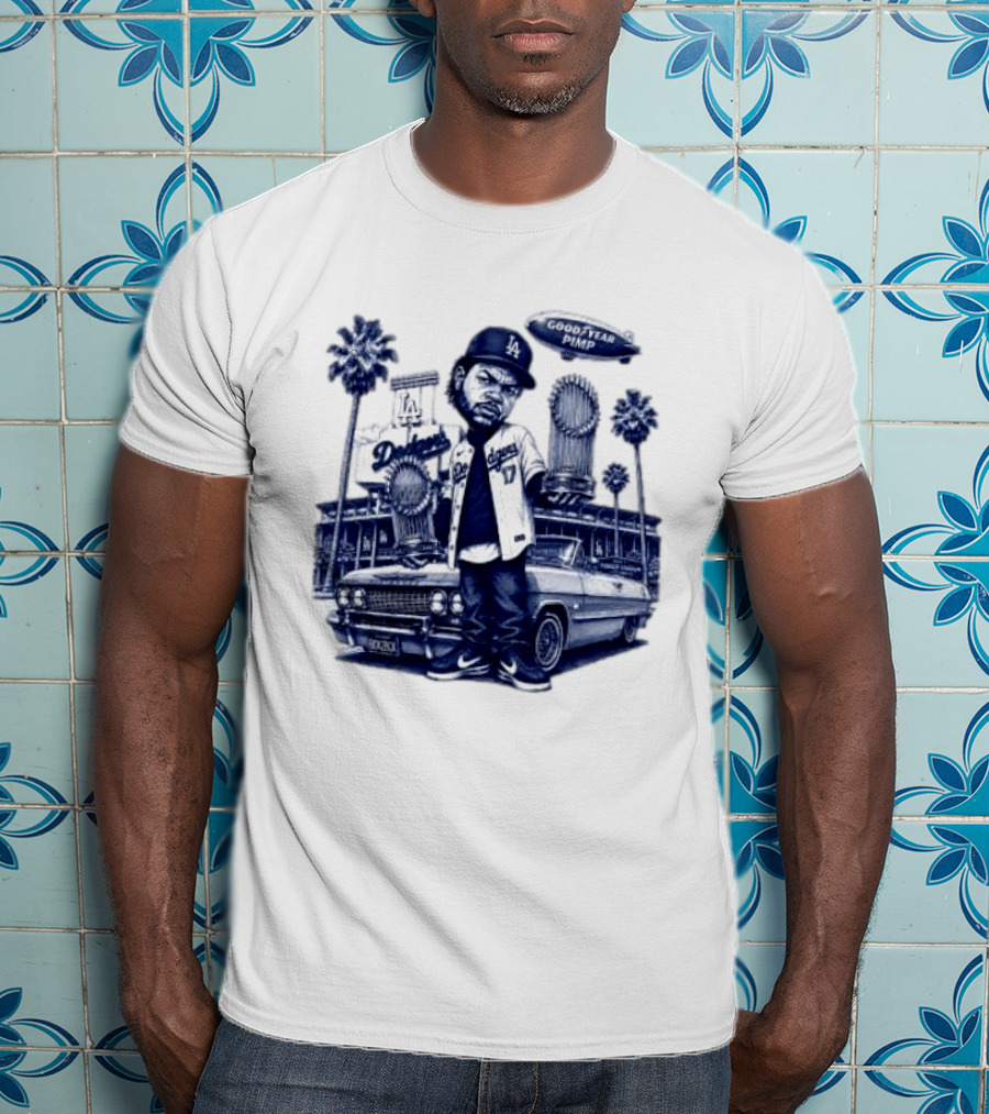 Ice Cube Los Angeles Dodgers Champion Good Year Pimp T-Shirt
