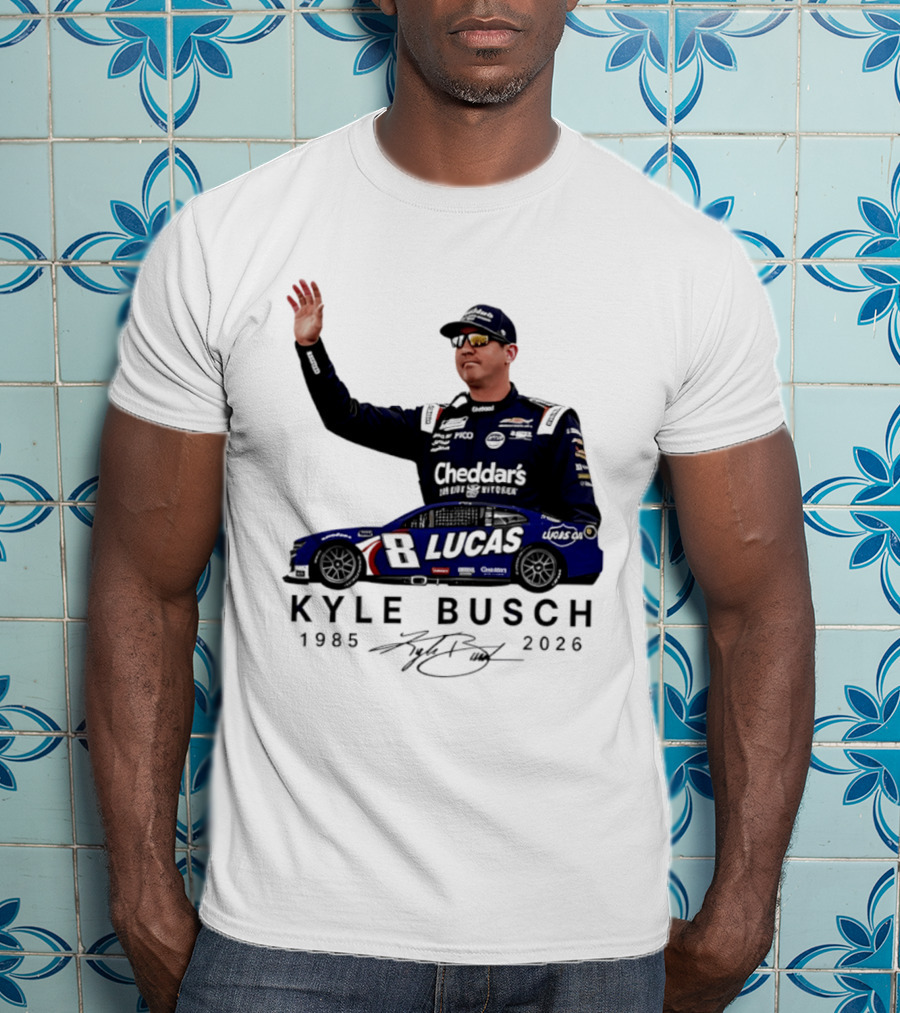 Kyle Busch Rowdy 1985 2026 Cheddars Lucas Racing 8 T-Shirt
