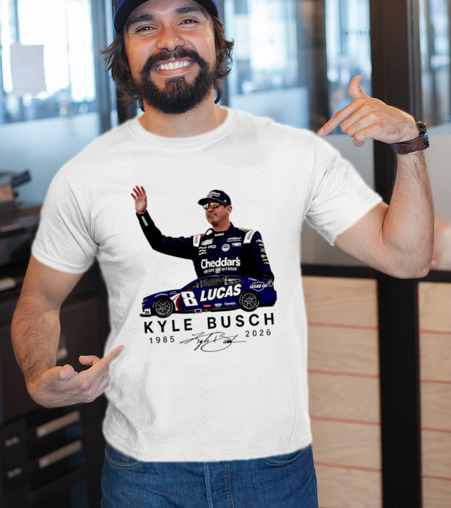 Kyle Busch Rowdy 1985 2026 Cheddars Lucas Racing 8 T-Shirt