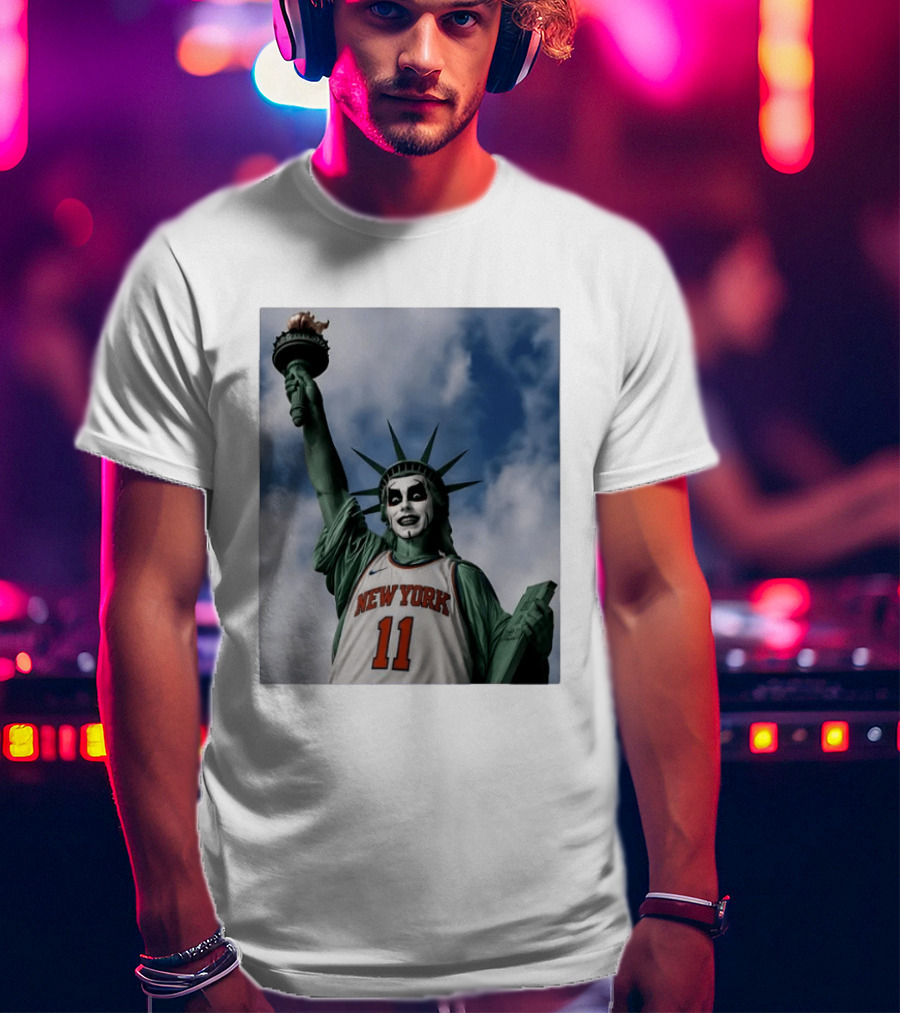 New York 11 Statue Of Liberty Joker Mashup T-Shirt