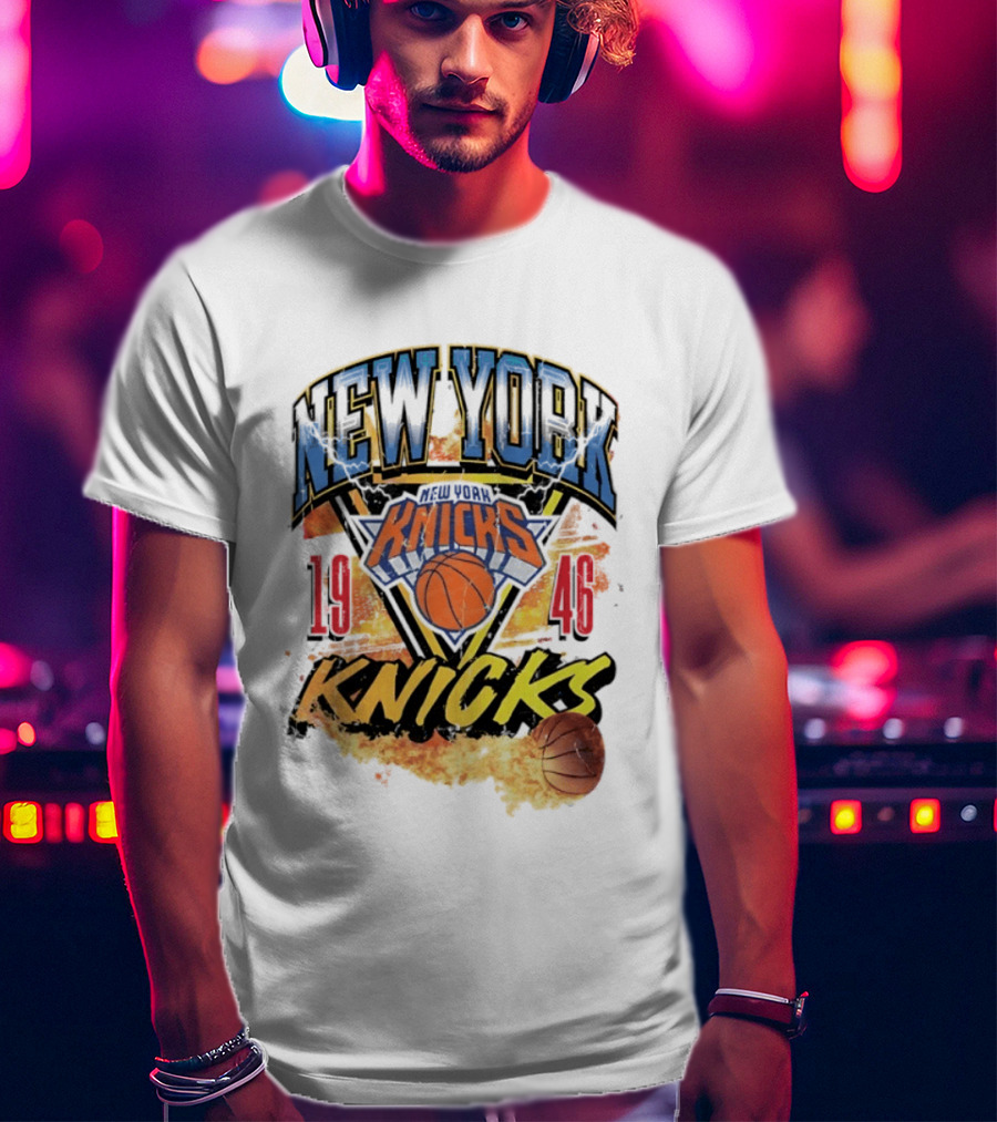New York Knicks 1946 Basketball On Fire T-Shirt