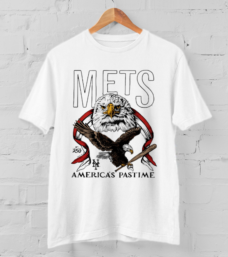 New York Mets America's Pastime 250th Anniversary Eagle And Bat T-Shirt