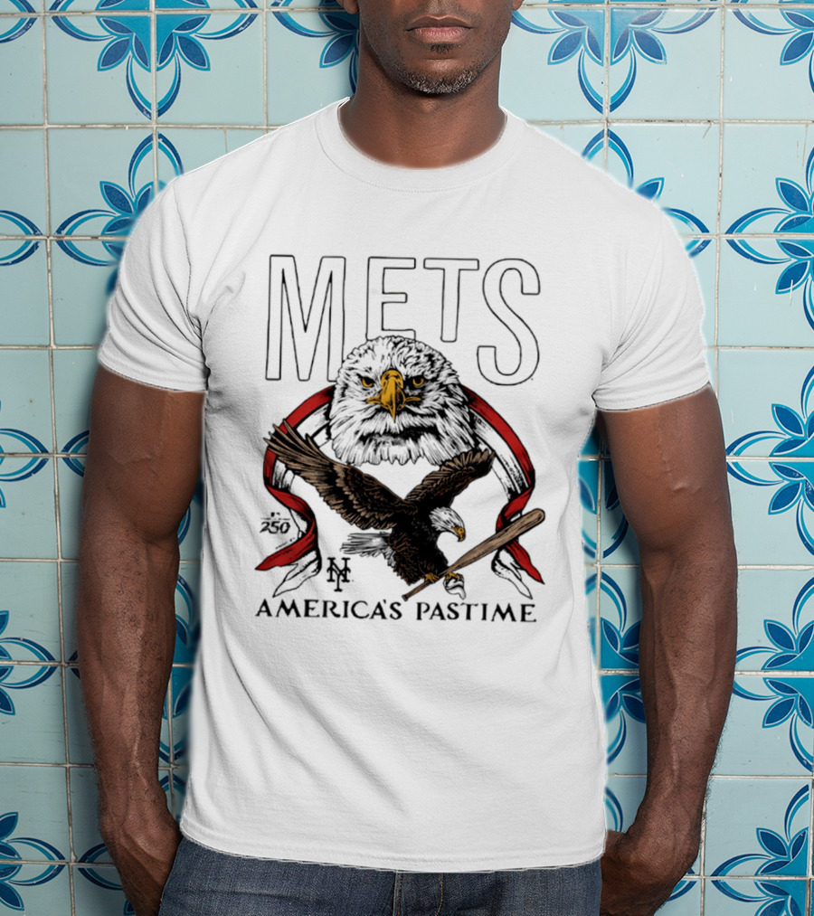 New York Mets America's Pastime 250th Anniversary Eagle And Bat T-Shirt