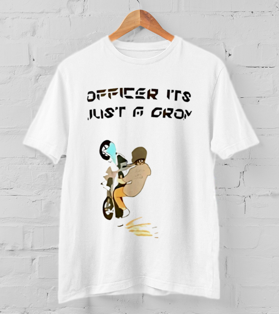 Officer It's Just A Grom Motorcycle Stunt Racing T-Shirt
