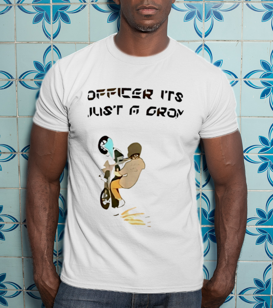 Officer It's Just A Grom Motorcycle Stunt Racing T-Shirt