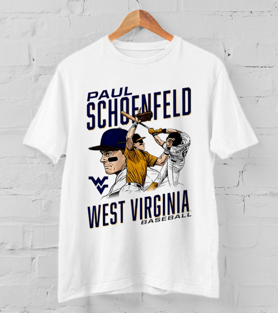 Paul Schoenfeld West Virginia Baseball WV Player T-Shirt