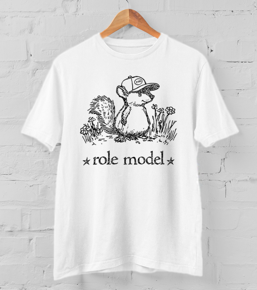 Role Model Squirrel Hat Nature Scene Illustrative T-Shirt