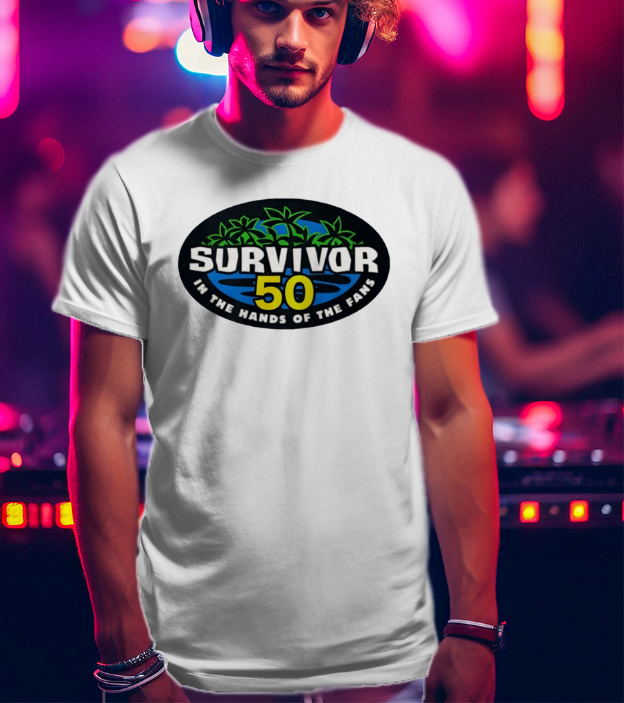 Survivor 50 In The Hands Of The Fans Island Palms Oval T-Shirt