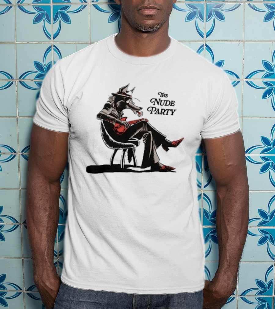 The Nude Party Wolf Playing Electric Guitar T-Shirt