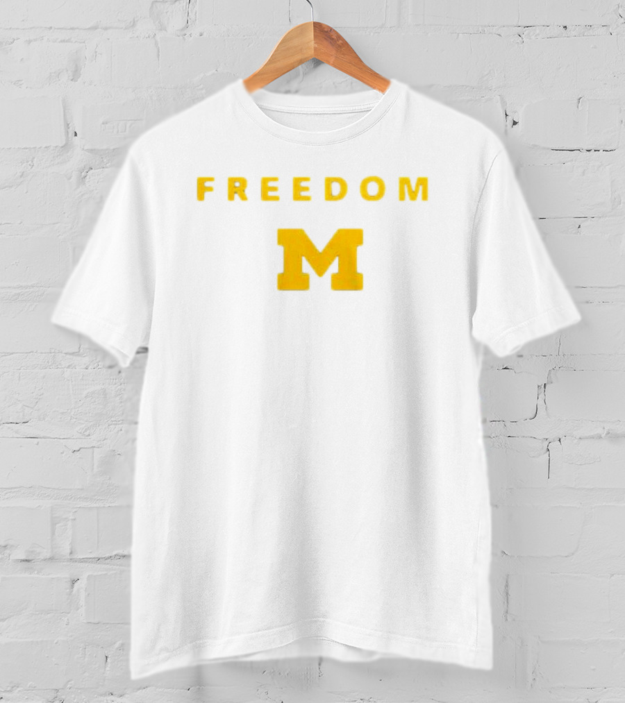 University Of Michigan Freedom M Charlie Kirk 2 Sided T-Shirt