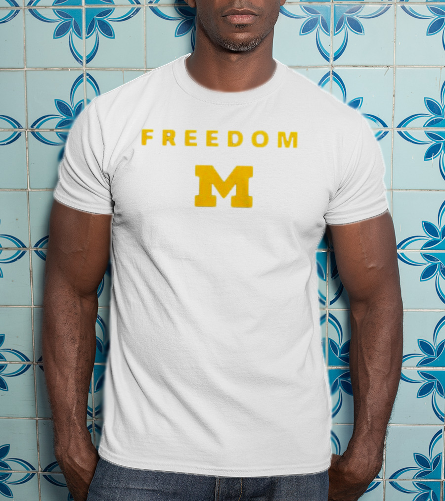 University Of Michigan Freedom M Charlie Kirk 2 Sided T-Shirt