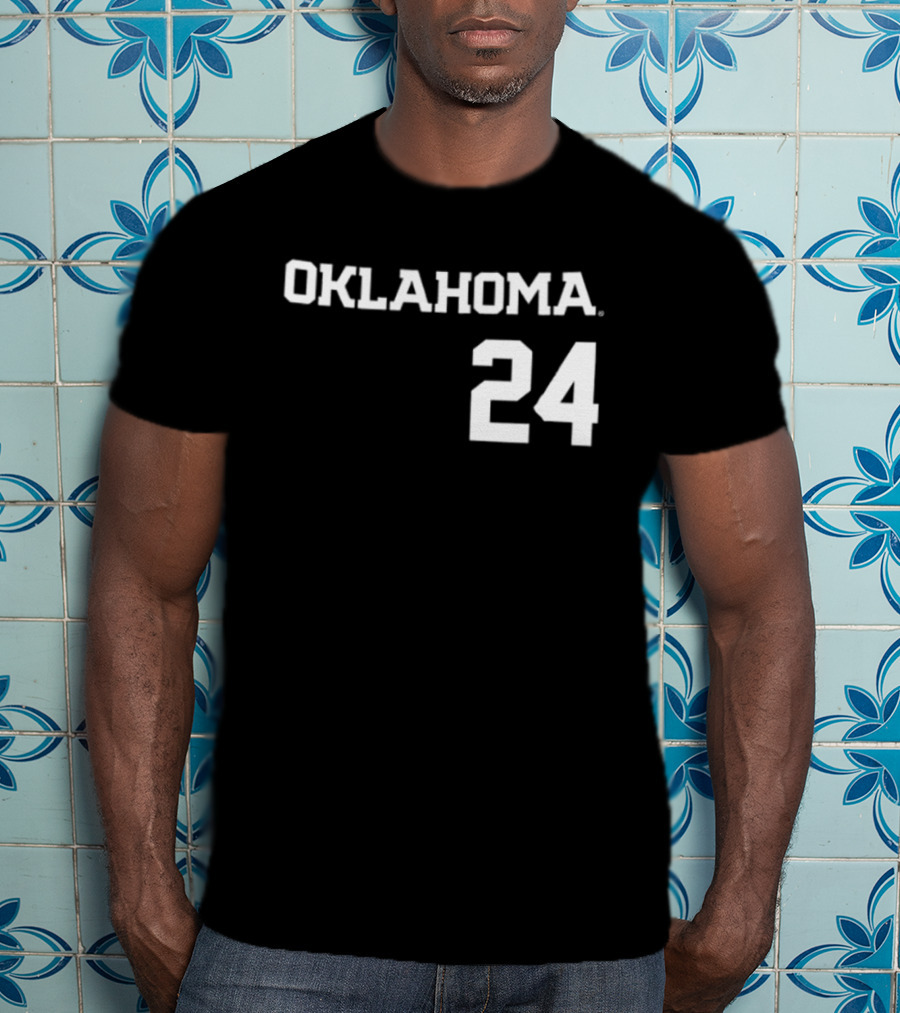 Oklahoma 24 Audrey Lowry Sooners Softball Name And Number Two Sided T-Shirt