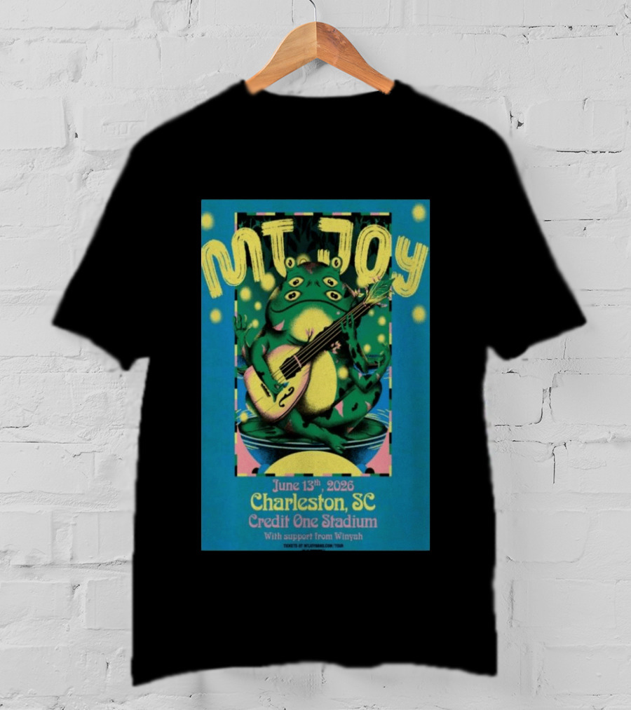 MT. JOY Charleston SC June 13 2026 Credit One Stadium Frog Guitar Concert T-Shirt