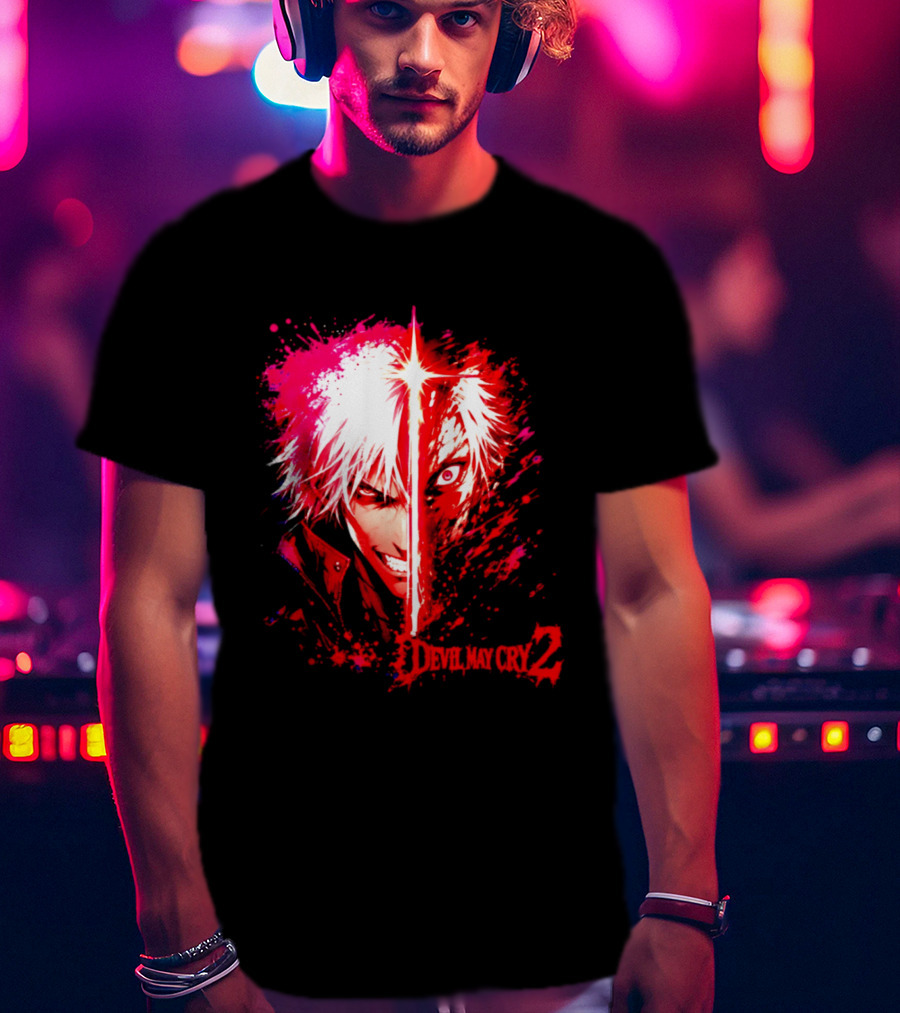 Devil May Cry 2 Dante Half Face Split T-Shirt