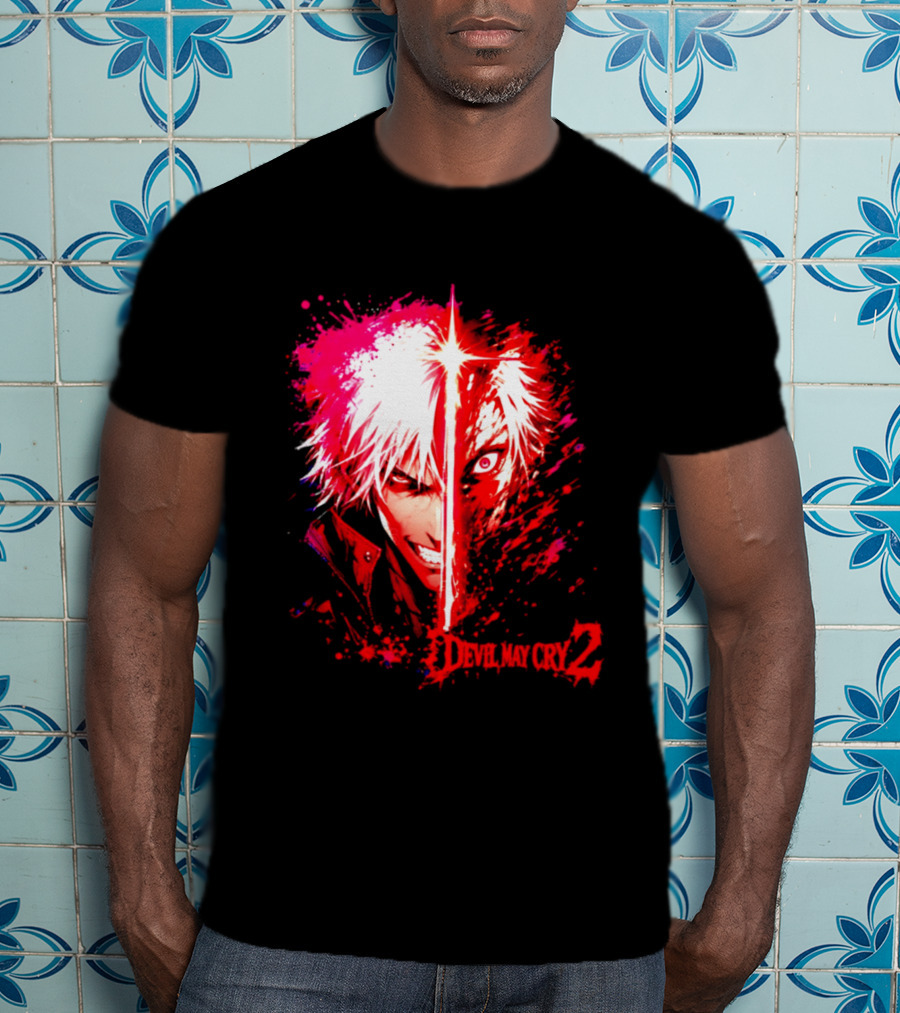 Devil May Cry 2 Dante Half Face Split T-Shirt