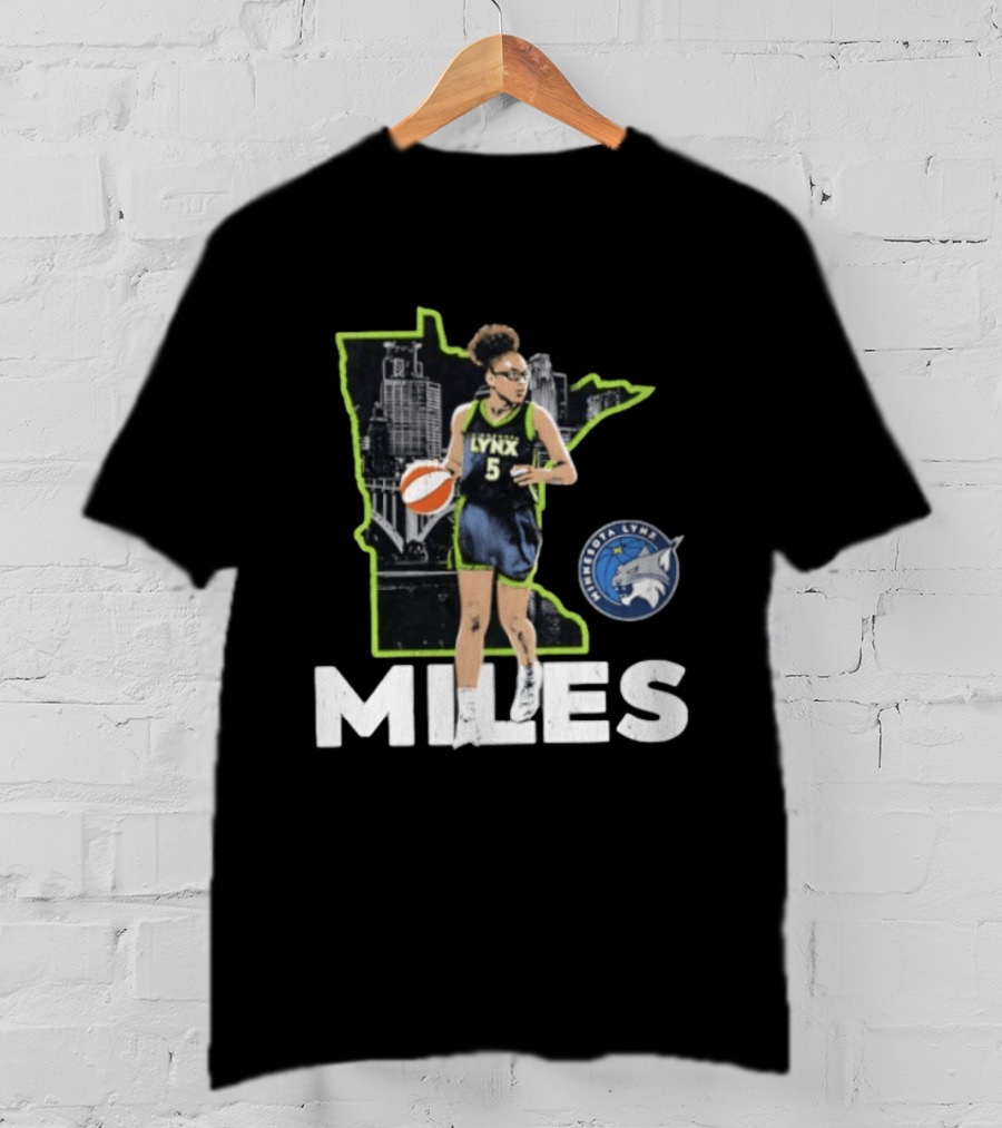 Minnesota Lynx Olivia Miles Basketball Skyline Map T-Shirt