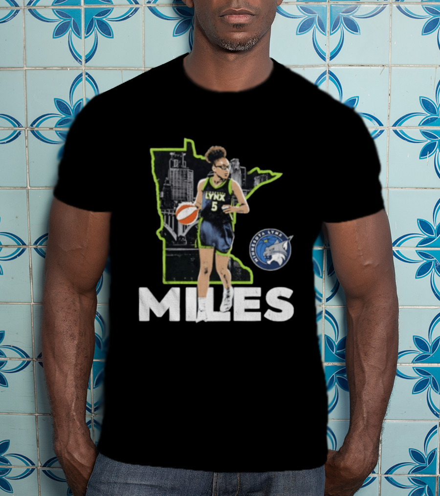 Minnesota Lynx Olivia Miles Basketball Skyline Map T-Shirt