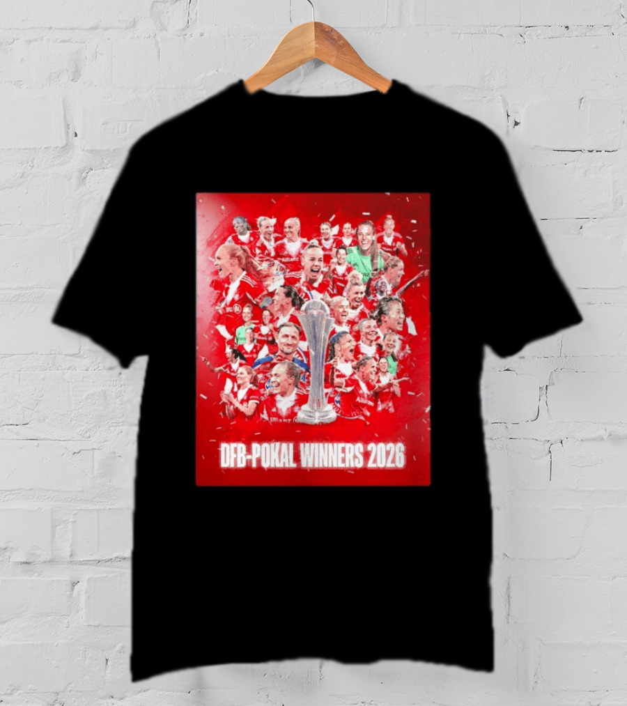 FC Bayern Frauen DFB Pokal Winners 2026 Celebration Montage T-Shirt