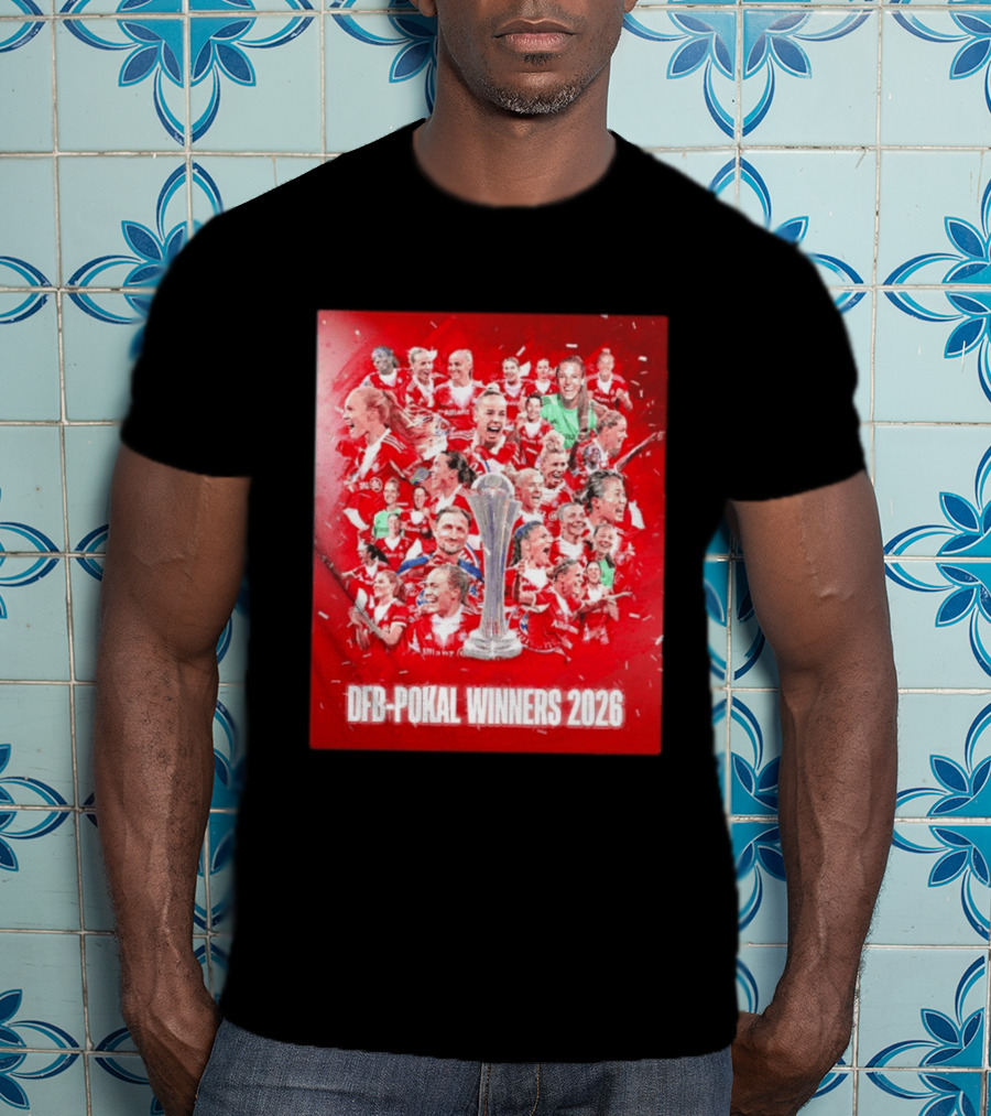 FC Bayern Frauen DFB Pokal Winners 2026 Celebration Montage T-Shirt