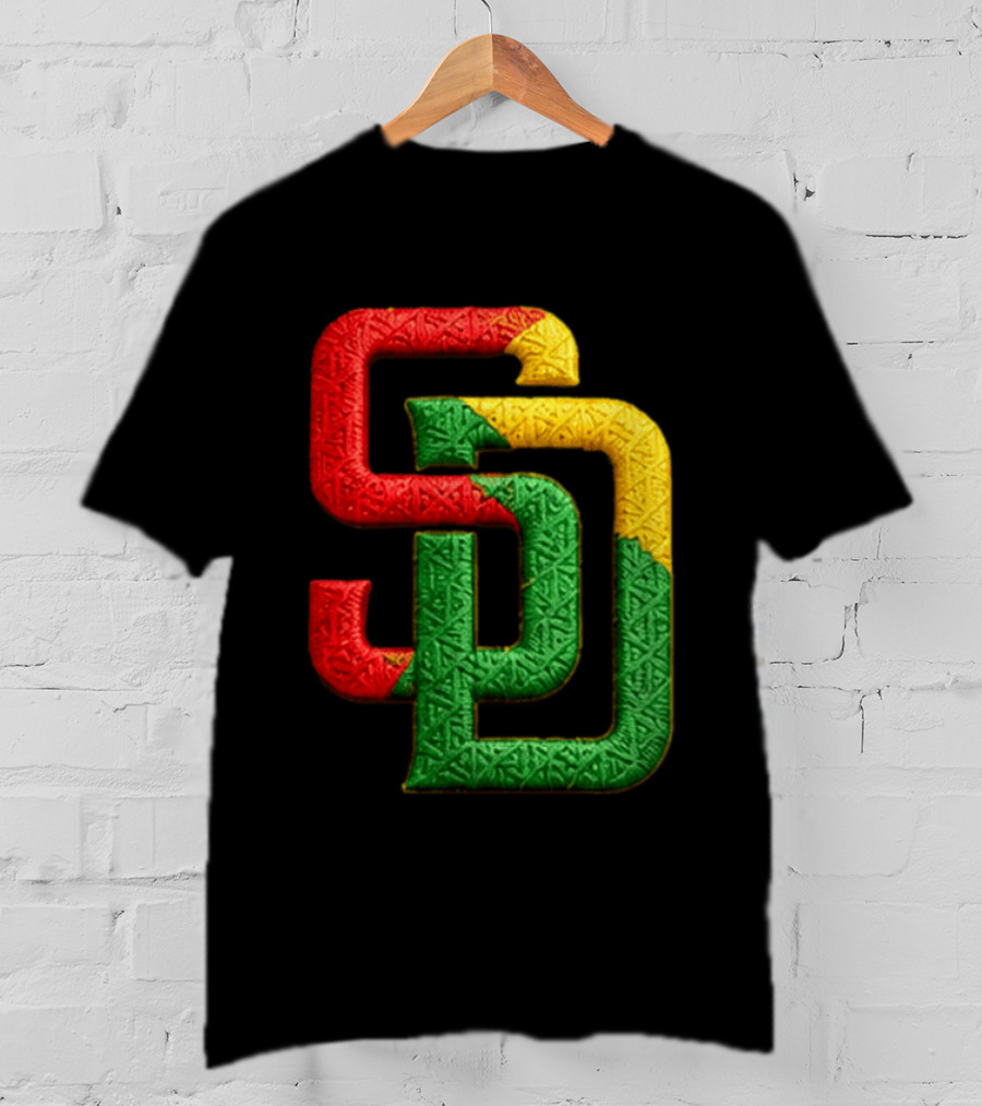 Padres African American Heritage 2026 Giveaway SD Red Gold Green T-Shirt