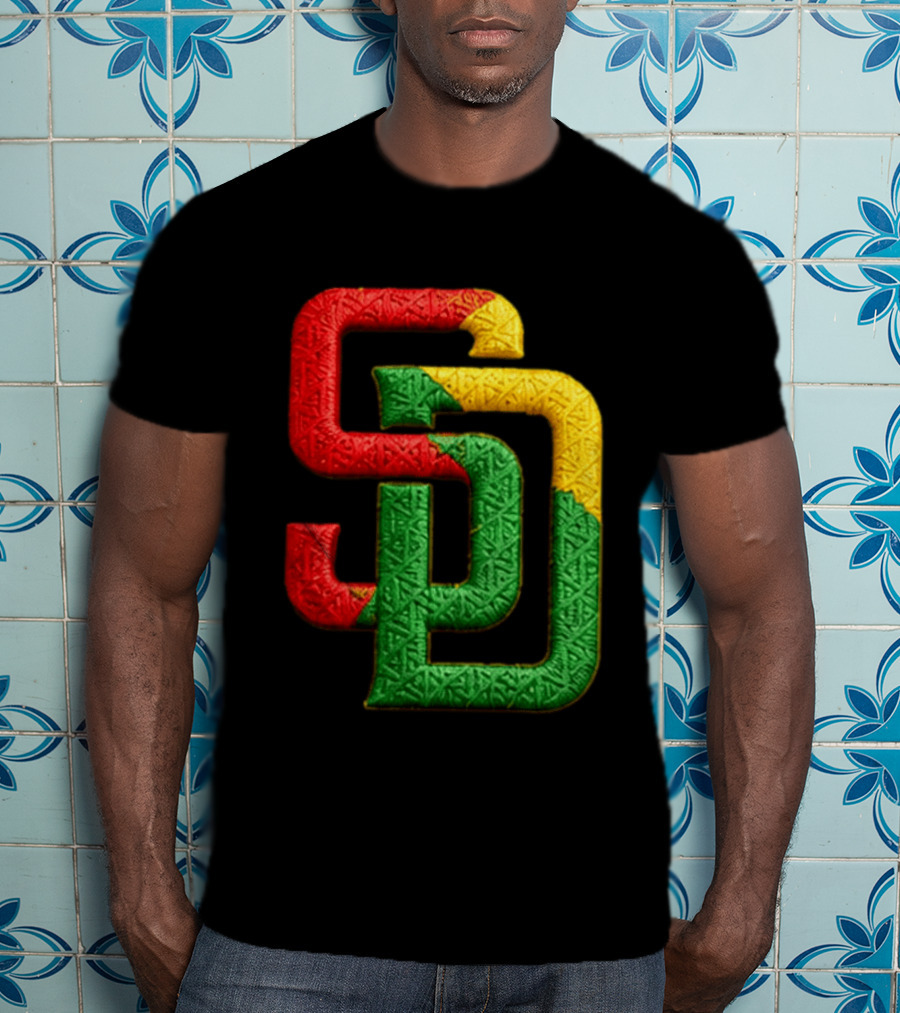 Padres African American Heritage 2026 Giveaway SD Red Gold Green T-Shirt