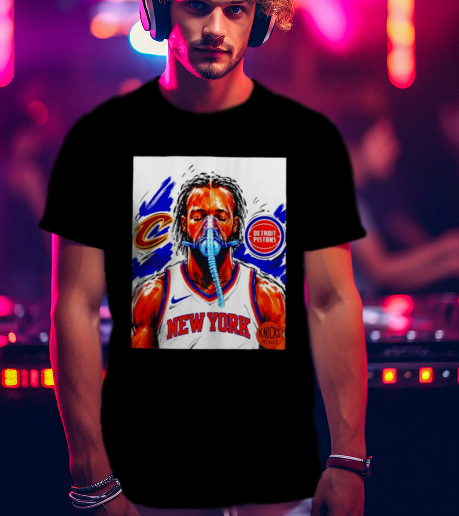 New York Knicks Jalen Brunson Vs Detroit Pistons Cleveland Cavaliers Matchup Knicks Mexico T-Shirt